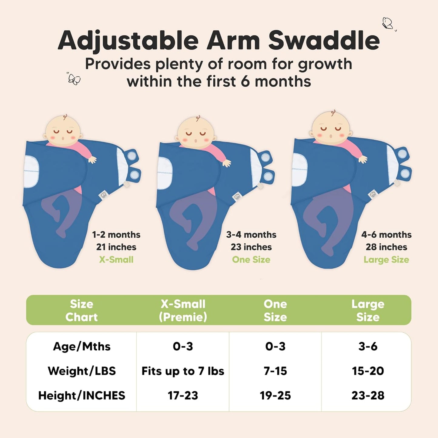 3-Pack Organic Baby Swaddle Sleep Sacks - Swaddles for Newborns, Infant 0-3 Months, Baby Girls, Boys, Soft & Snug Newborn Sleep Sack, Nursery Swaddling Blankets (Valiant)