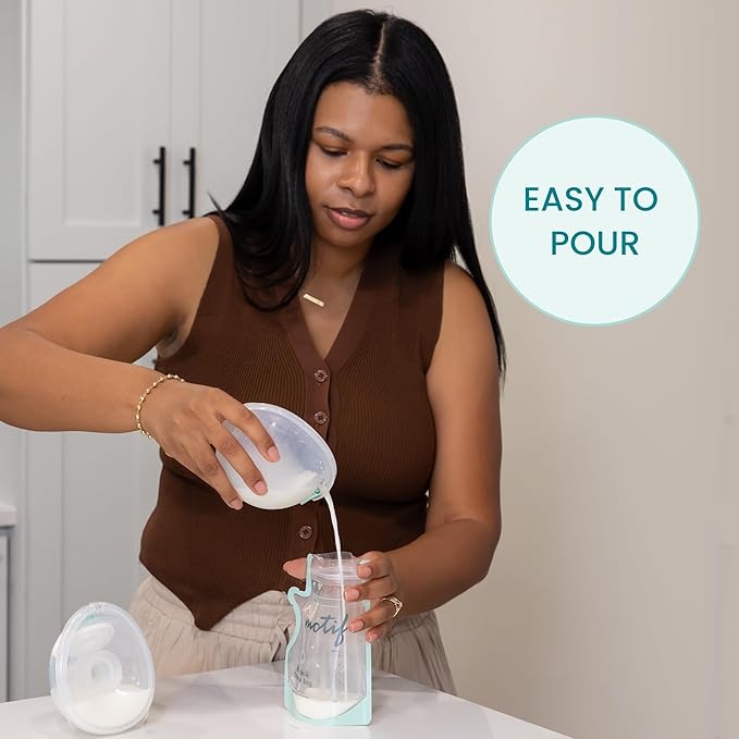 Motif Medical Breast Milk Collector Cups for Luna & Duo Breast Pump - Hands-Free & Portable Collection Cups for Breast Milk - Wearable Milk Collection Cups w/Storage Bag, 5 Flanges & More (5 oz)