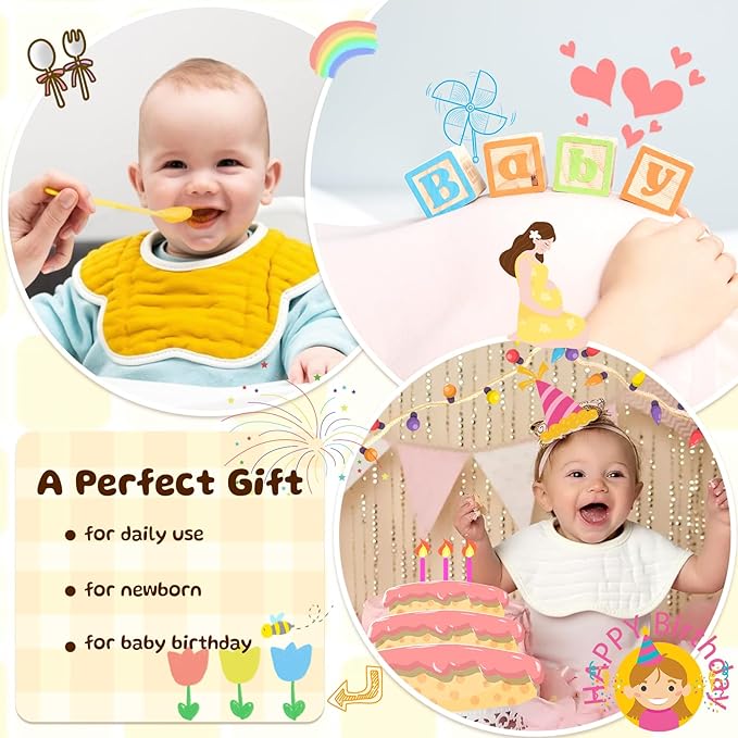 Baby Bibs Muslin Drool Teething Drooling Bibs for Baby Girl Boy Muslin Cotton