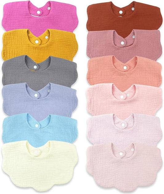 Baby Bibs Muslin Drool Teething Drooling Bibs for Baby Girl Boy Muslin Cotton
