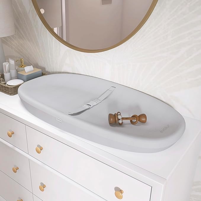 Evolur Eva Baby Changing Pad in Light Gray, Soft, Lightweight and Portable Changing Pad, Fits All Changing Table, Waterproof Firm Padding