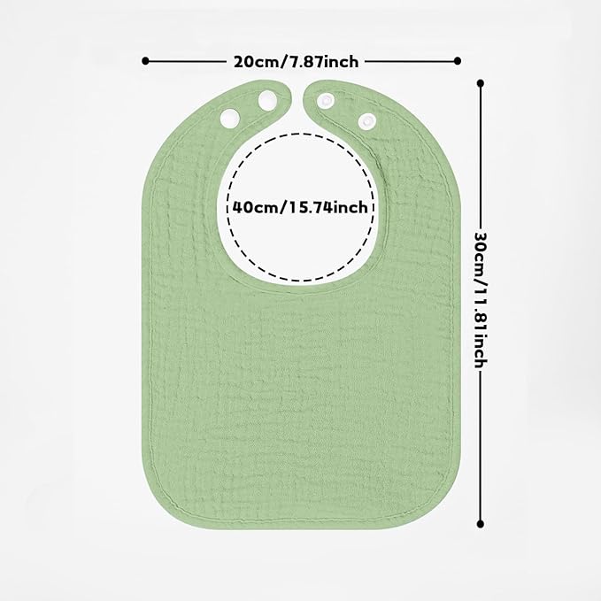 100% Cotton Muslin Baby Bibs 10-Pack Baby Drool Bibs for Unisex Baby Toddlers Infant Newborns Drooling and Teething