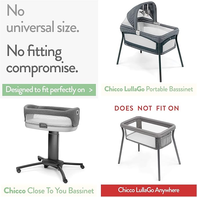 Joey + Joan Bassinet Sheets for Chicco LullaGo Nest & Primo Portable Bassinet, Close to You 3-in-1 & Next2Me Bedside Bassinet - Beige + Rusty Brown - 2 Pack - 100% Cotton