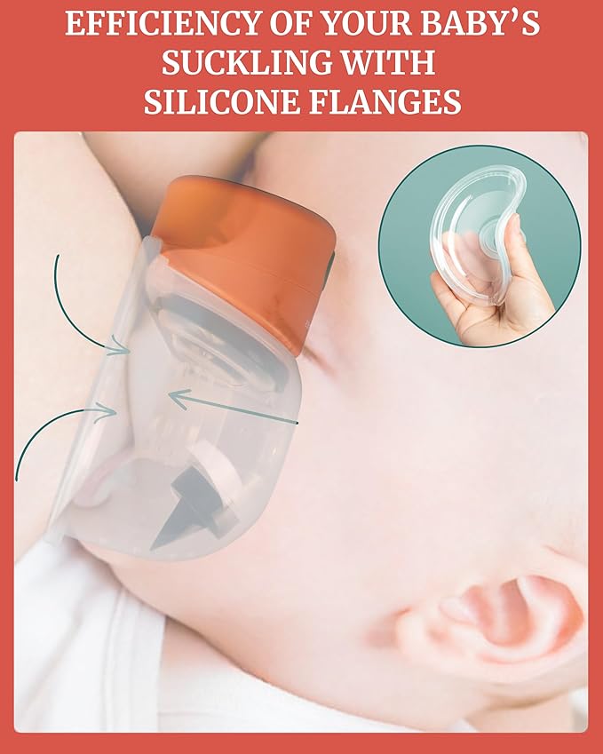 Hands-Free Breast Pump - Wearable, Portable & Wireless - Extractor de Leche Materna Electrico, Saca Leche Manos Libres - Silicone Flange 24mm - Double