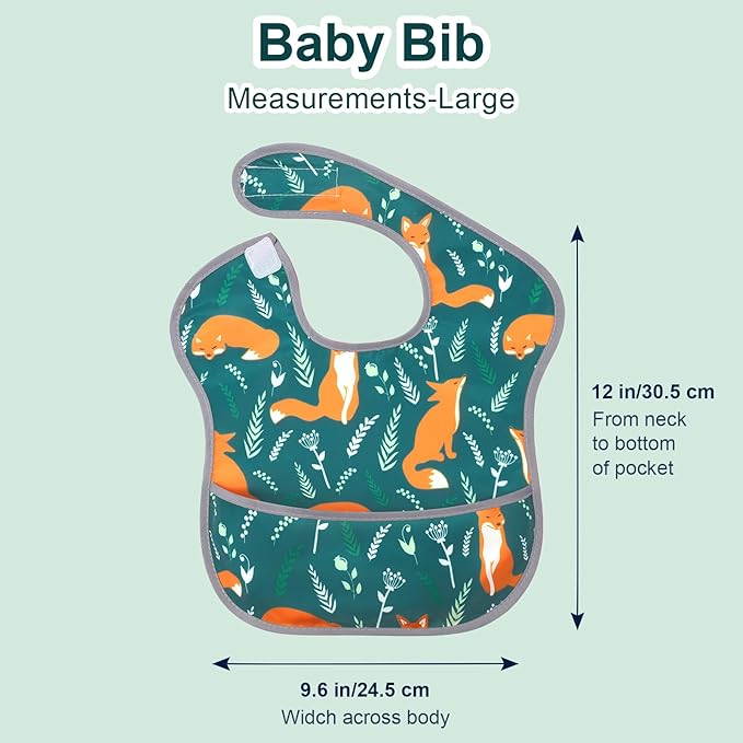 Accmor Baby Bibs, Waterproof Baby Toddler Bibs, Apron Smock Bib for Baby Boys Girls, Essential Must Have for Eating, Feeding