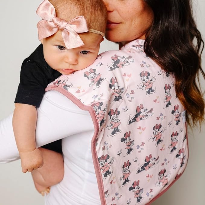 Baby Burp Cloth Large 21''x10'' Size Premium Absorbent Triple Layer 3-Pack Gift Set "Minnie Mouse" by Copper Pearl