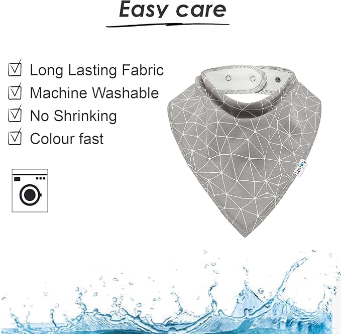 Lovjoy Large Bandana bibs - Special Needs Bibs - For Older Children, Youth and Adults - Practical, absorbent and Stylish