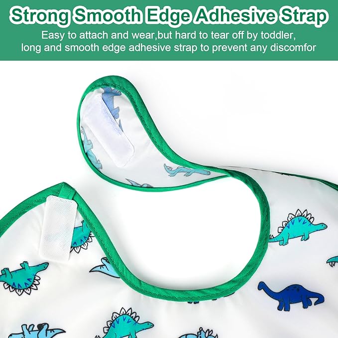 Accmor Baby Bibs, Waterproof Baby Toddler Bibs, Apron Smock Bib for Baby Boys Girls, Essential Must Have for Eating, Feeding