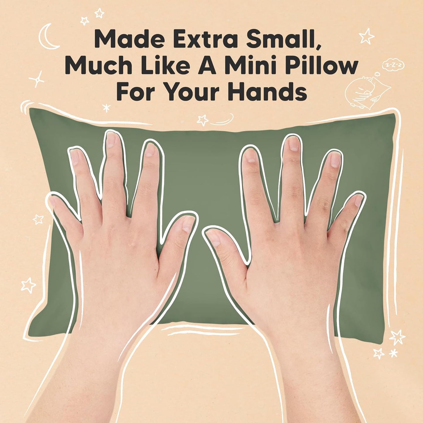 Mini Toddler Pillow with Pillowcase - 9x13 My Little Dreamy Travel Kids Pillow for Sleeping, Toddler Bed, Small, Tiny, Organic Cotton Pillowcase, Soft & Breathable, Kids 2-4 Years Old (Jungle Green)