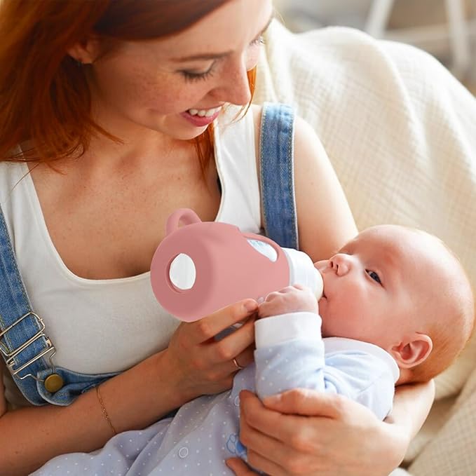 BUSOHA 3 Pack Silicone Sleeves for Avent Baby Bottles - Drop Protection Baby Bottle Sleeves with Handle for Avent Natural Baby Bottles,8 Ounce