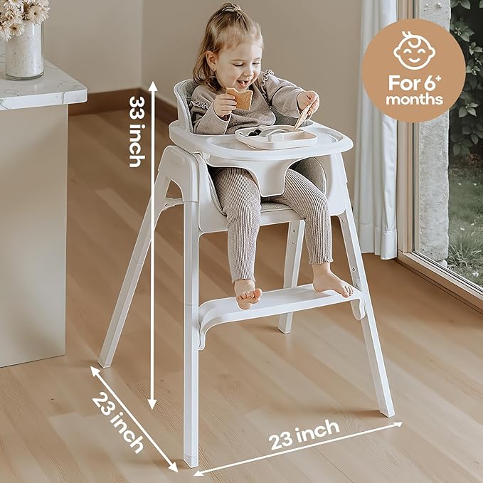 Fodoss 4 in 1 Foldable High Chairs for Babies and Toddlers with Waterproof Cushion, Easy to Clean Baby Chair for Eating, Feeding Chair