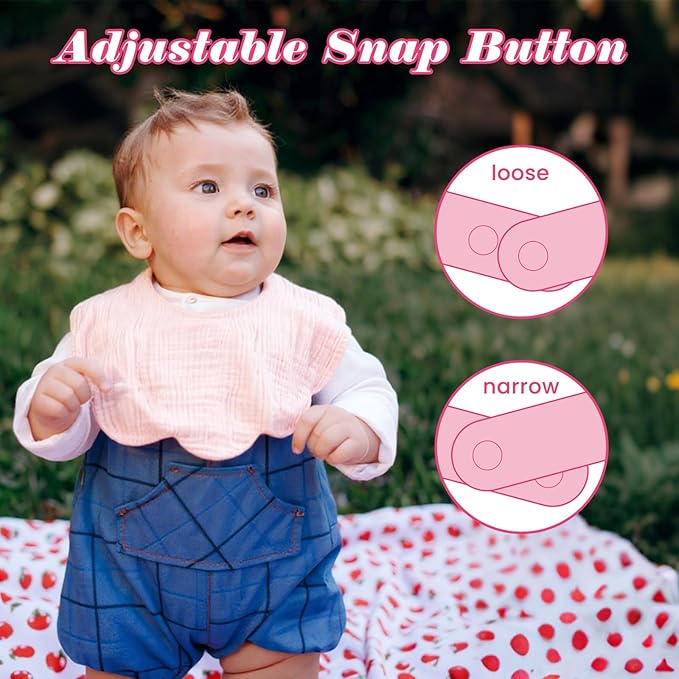 Baby Bibs Muslin Bibs 8 Pack for Drooling and Teething for Unisex Girls Boys