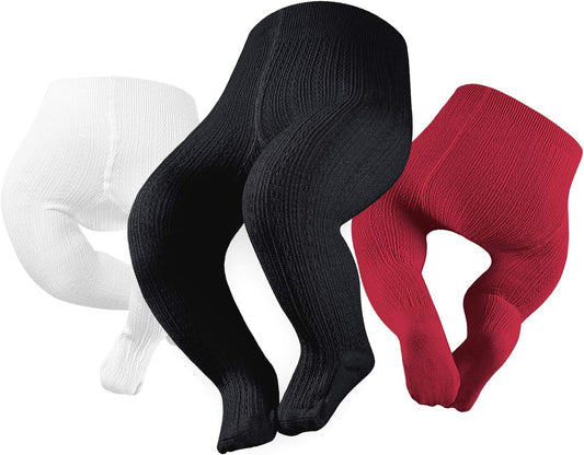 Petrass Baby Girls Cable Knitted Tights Infant Full-Footed Seamless Cotton Tights New-born Girls Seamless Leggings 3/4/5/6