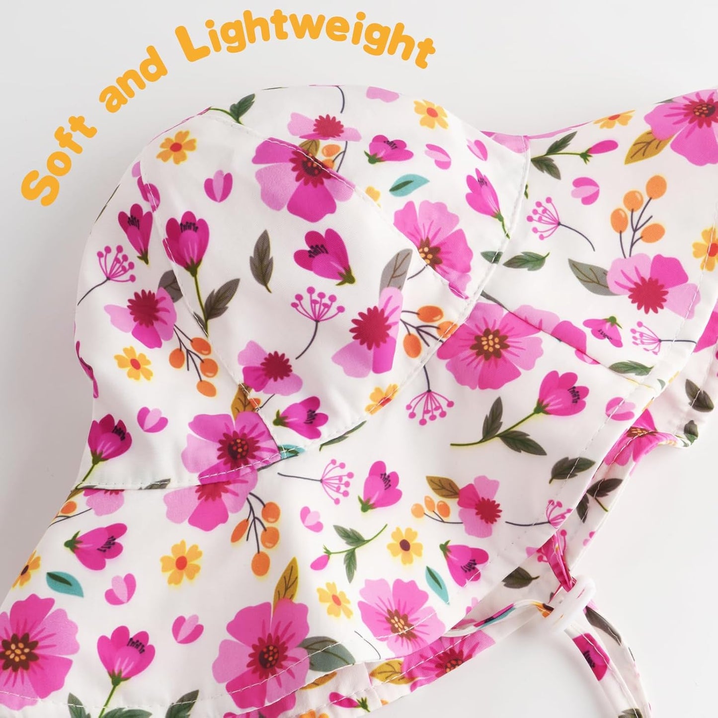 Baby Sun Hat Toddler Girl Beach Hat Adjustable Outdoor Summer Hat UPF 50+ Sun Protection Wide Brim Infant Kids