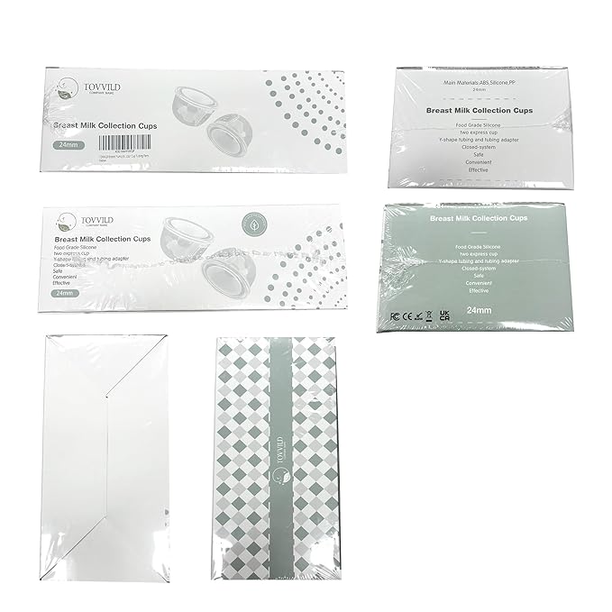 Breast Pump Milk Collection Cup - Compatible with Spectra S1/S2/S9, Not Original Accessories, Replace Breast Pump Kits, 24mm Flange Milk Collector Cup Tubing Parts