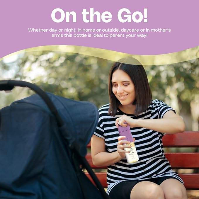 Anti-Colic Baby Bottle with Formula Dispenser, Instant/Quick-Release, Preload Mixing Baby Bottle (Fairydust Pink)