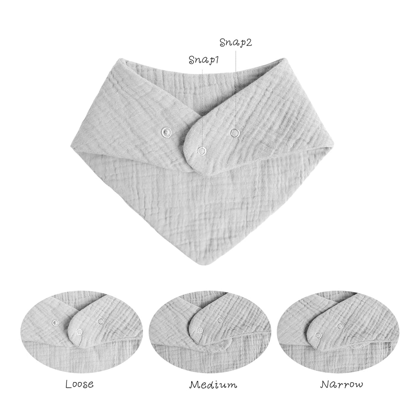 Konssy Muslin Baby Bibs 10 Pack Baby Bandana Drool Bibs 100% Cotton for Unisex Boys and Girls, Soft Absorbent Set for Teething and Drooling