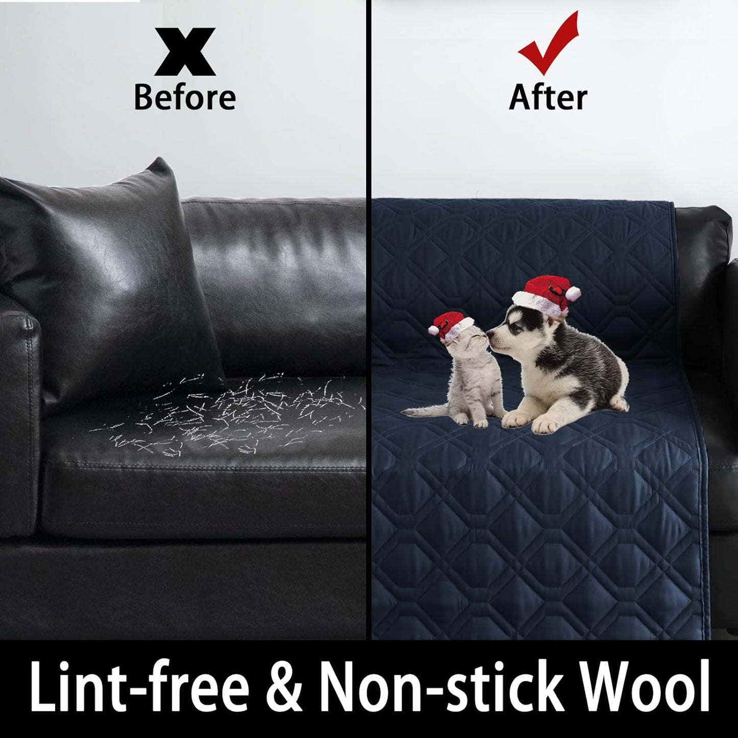 100% Waterproof Dog Bed Cover 120x82 inch Reversible Changing Pad Reusable Camping Mat for Kids/Pet/Dog/Cat Washable Geometric Embroidery Blanket Patchwork Navy+Burgundy