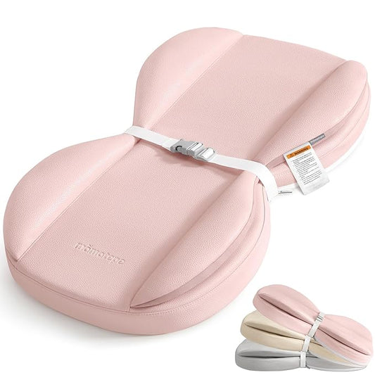 Mamatepe Leather Baby Changing Pad with Waterproof & Wipe-Clean for Dresser and Table, Lightweight and Portable - Memory Foam Cushion for Comfort, 28X16 Pink