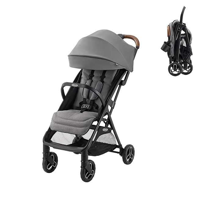 Graco Ready2Jet Compact Stroller – Overhead Friendly Compact Travel Stroller with Automatic Fold, Kingston