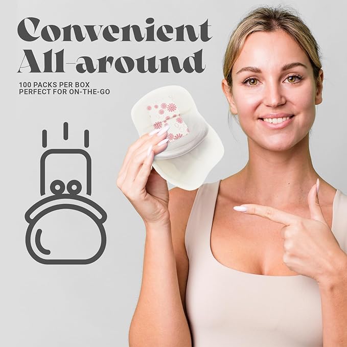 Maya by Biopure Disposable Nursing Pads for Breastfeeding | Ultra Absorbent Disposable Breast Pads with 5-Layer Protection for Breastfeeding and Pumping Moms | Individually Wrapped (100 Count)