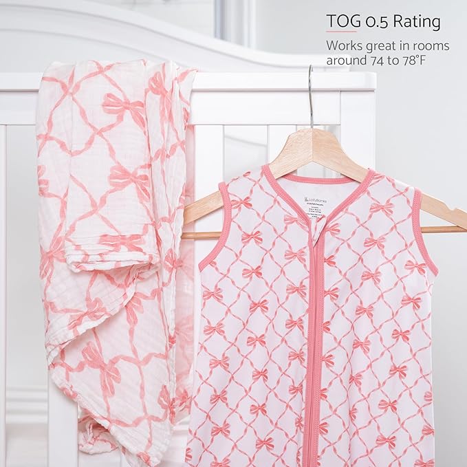 LollyBanks Baby Sleep Sack, 100% Cotton Wearable Blanket 2-Way Zipper Sleep Sacks