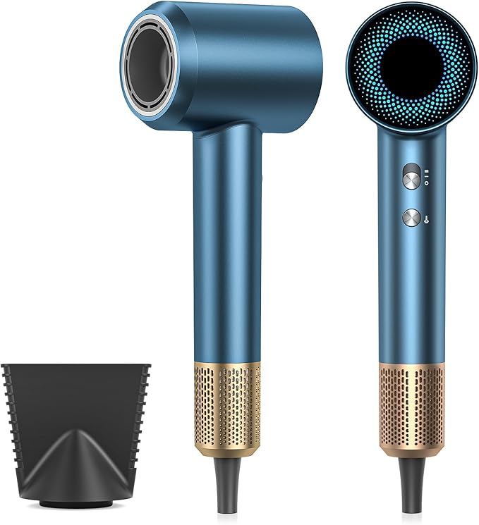 Hair Dryer Blow Dryer, 160000 RPM High-Speed Brushless Motor 500 Millions Negative Ionic Hairdryer for Fast Drying, Low Noise Thermo-Control Hair-Dryer-with-Diffuser for for All Hair Types