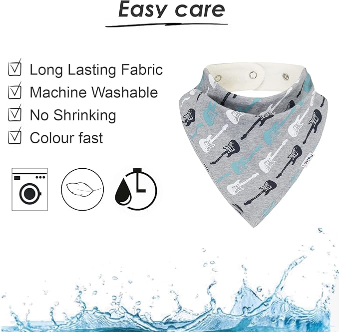 Lovjoy Large Bandana bibs - Special Needs Bibs - For Older Children, Youth and Adults - Practical, absorbent and Stylish