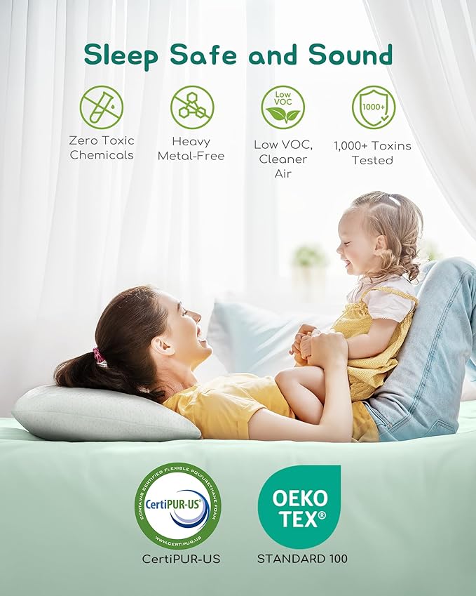 Toddler Pillow, Adjustable Memory Foam Small Pillow for Toddler 2 Years & Above, 13” x 18” Mini Size for Kid Sleeping, Napping or Traveling, Washable No Zipper Pillowcase, Green