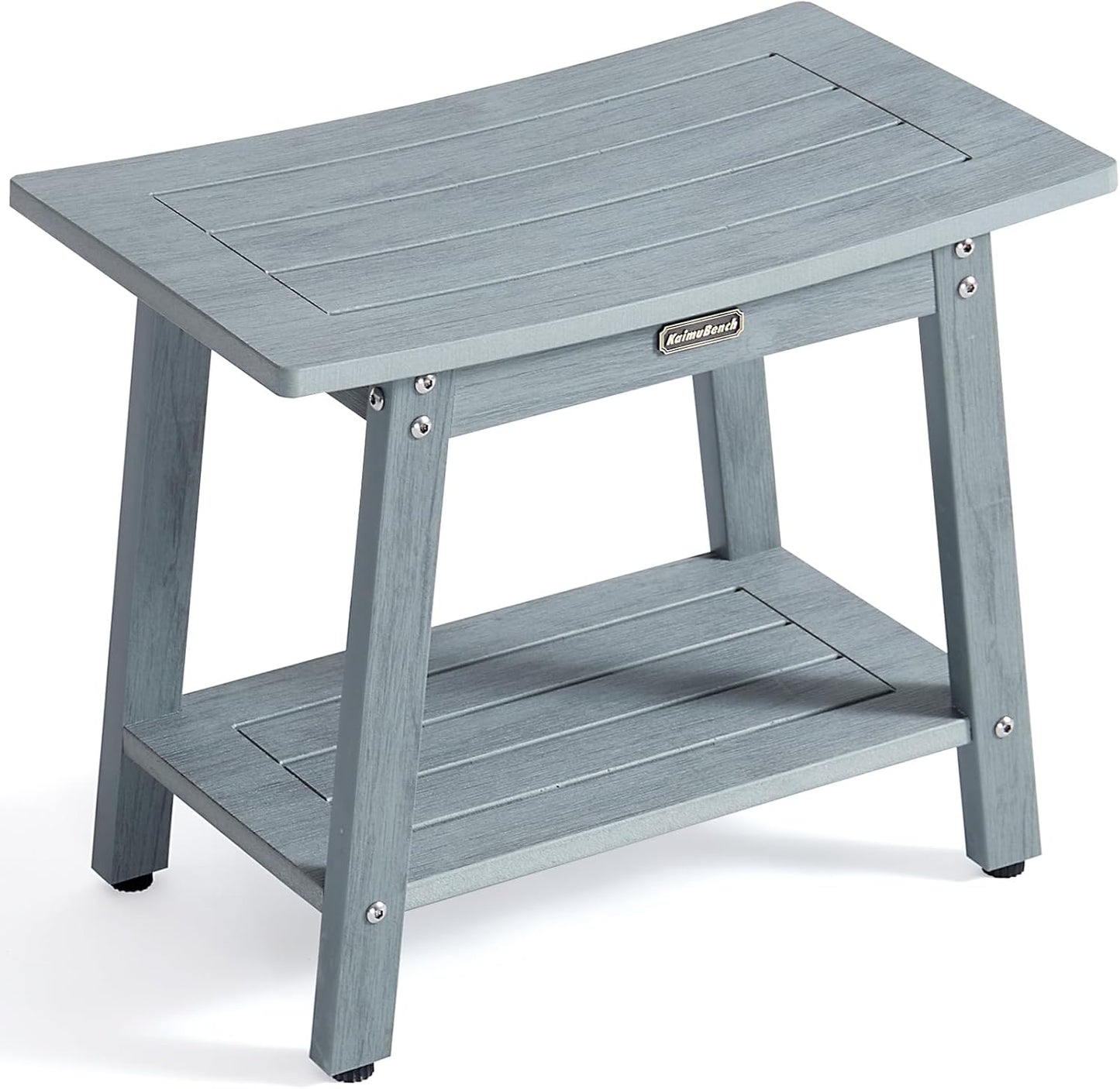 Large Shower Bench Seat, HDPS Shower Stool for Inside, Waterproof Spa Bath Chair for Shaving Leg, Weather Resistant/Non-Slip, Indoor/Outdoor Use, No Maintenance, Gray