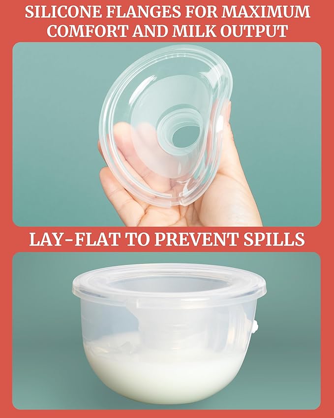 Wearable Breast Milk Collection Cups - Works with Baby Buddha, Legendairy Milk, Spectra, Imani, Zomee, Freemie (24mm)