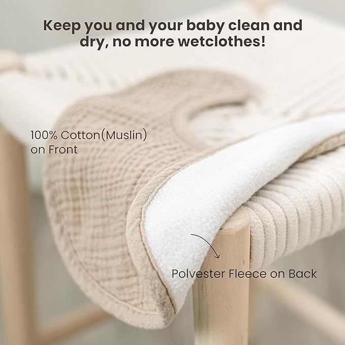 Konssy 10-Pack Muslin Baby Bibs, Soft Cotton Bandana Bibs for Drooling & Teething, Unisex Solid Colors for Boys & Girls, Newborn & Infant, Perfect Shower Gift