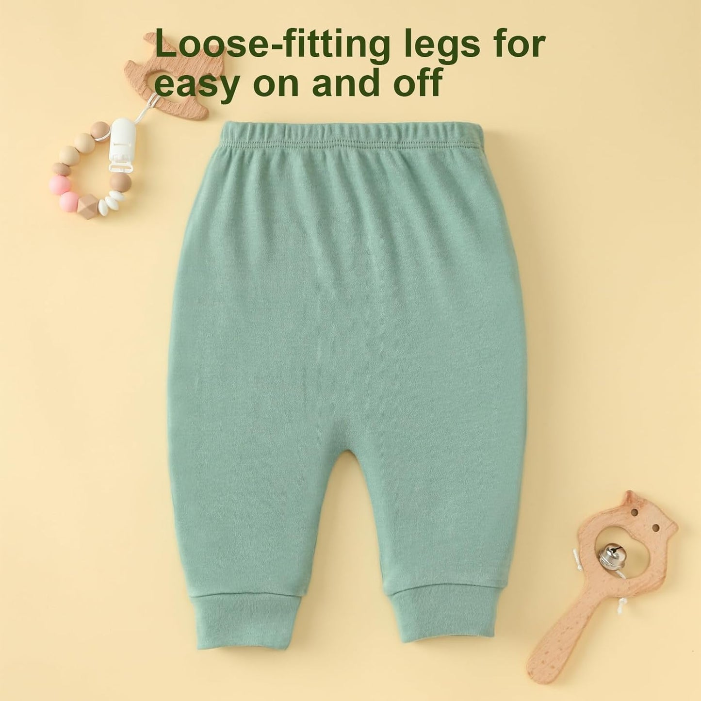 Hakochia Baby Pants for Boys & Girls: 100% Cotton, Soft, Comfy, Ample Diaper Room 0-36 Months