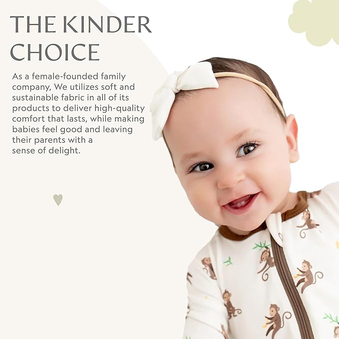 Bamboo Little Soft Baby Footie Pajamas, Baby Clothes, Newborn Sleepers, 95% Viscose and 5% Spandex, 0-24 Months