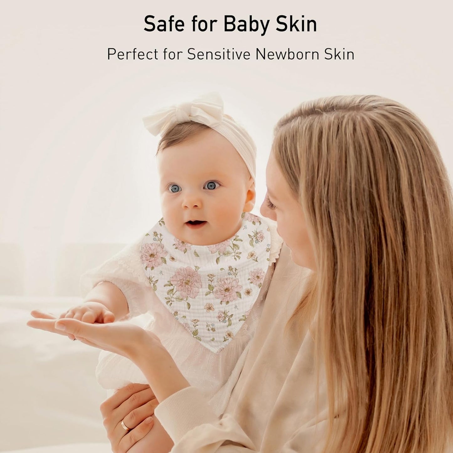 Muslin Baby Bibs 8 Pack, Baby Bandana Drool Bib for Drooling and Teething, Cotton Soft Absorbent for Girls Boys