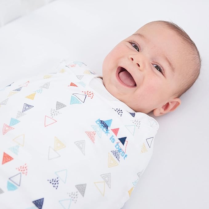HALO Sleepsack Swaddle, 100% Cotton, Triangle Neutral, Multi, Small
