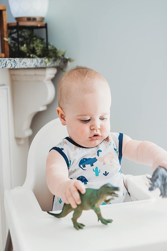 BapronBaby Desert Dinos Bapron - No Neck Tie Safer Bib for Baby & Toddler - Soft Waterproof Stain Resistant - Machine Washable - Sz Preschool 3-5yrs