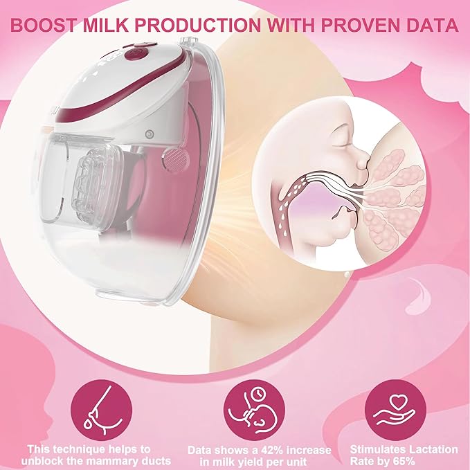 Wearable Breastfeeding Pump & Lactation Massager, FDA Cleared with Hospital-Grade Suction, Hands-Free, Invisible & Quiet, 4 Modes | 15 Levels, BPA-Free PA12, 1-Pack