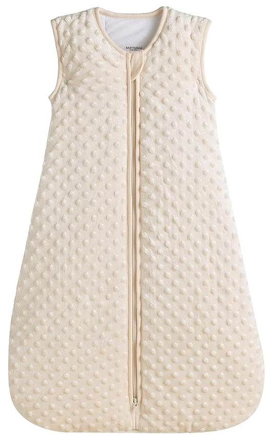 BABYINABAG Very Warm 2.5 Tog Quilted Winter Model Baby Sleep Bag or Sack, Plush Minky Dot for Infants and Toddlers (Small (3-11 mos))