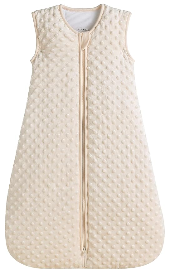 BABYINABAG Very Warm 2.5 Tog Quilted Winter Model Baby Sleep Bag or Sack, Plush Minky Dot for Infants and Toddlers (Medium (10-24 mos))
