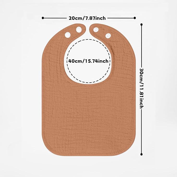 100% Cotton Muslin Baby Bibs 10-Pack Baby Drool Bibs for Unisex Baby Toddlers Infant Newborns Drooling and Teething