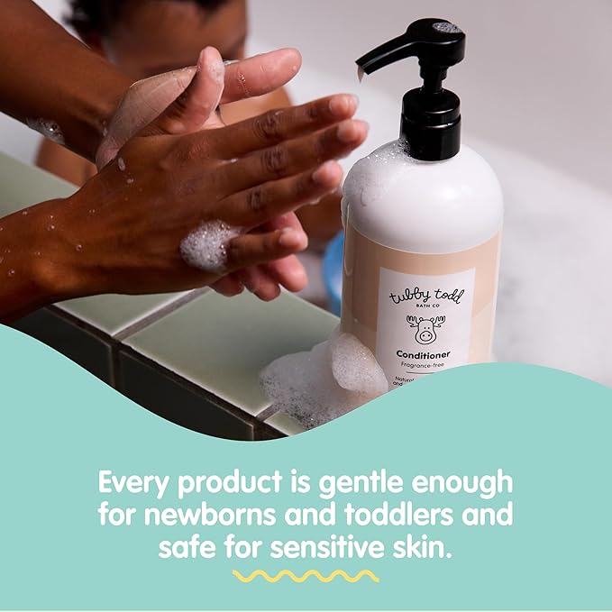 TUBBY TODD Hair Conditioner for Kids & Babies - Nourishing Frizz Control & Detangler - Lightweight, Sweet-Scented Formula - Great for All Ages - 2 Pack - Lavender Rosemary