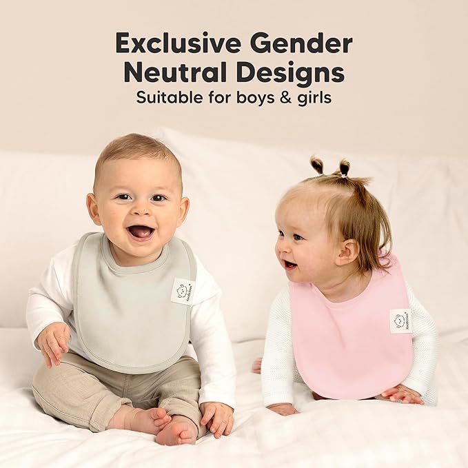 8-Pack Organic Baby Bibs for Boys, Girls - Soft Cotton Drooling and Teething Bibs for Baby Girl & Boy, Extra Absorbent, Easy To Clean & Put On for Toddler, Newborn, Infant 0-24 Months (Embrace)