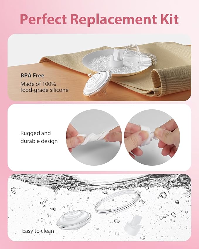 Breast Pump Parts Compatible with Spectra S1/S2/9 Plus, Duckbill Valves, Backflow Protector Membrane and Tubes (Not Original Spectra Accessories)