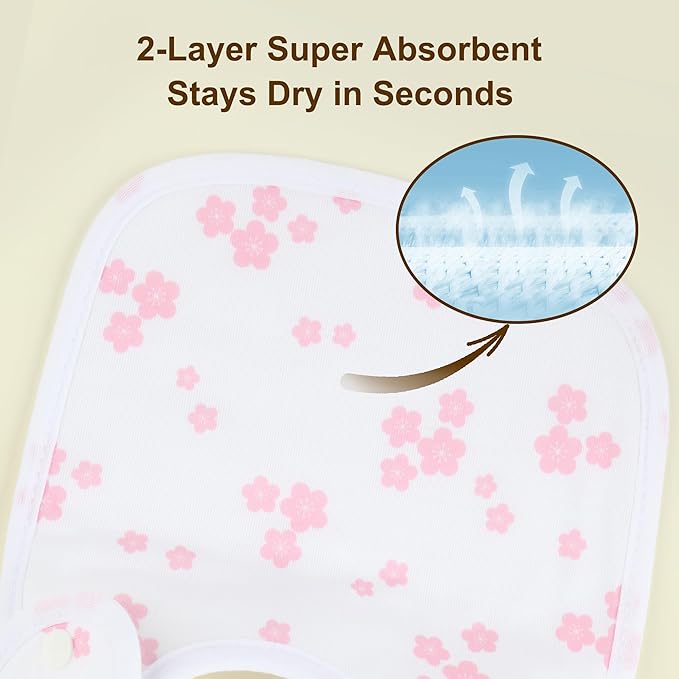 Baby Bibs Soft and Absorbent Organic Cotton Bandana Drool Bibs Set for Boys Girls Newborn 0-36 Months
