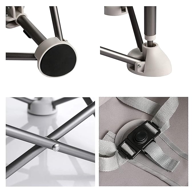 PandaEar Portable Baby Seat Travel| Compact Fold with Straps for Indoor/Outdoor Use| Great for Camping, Beach, Lawn |Toddlers, Kids, Boys, Girls (Grey)