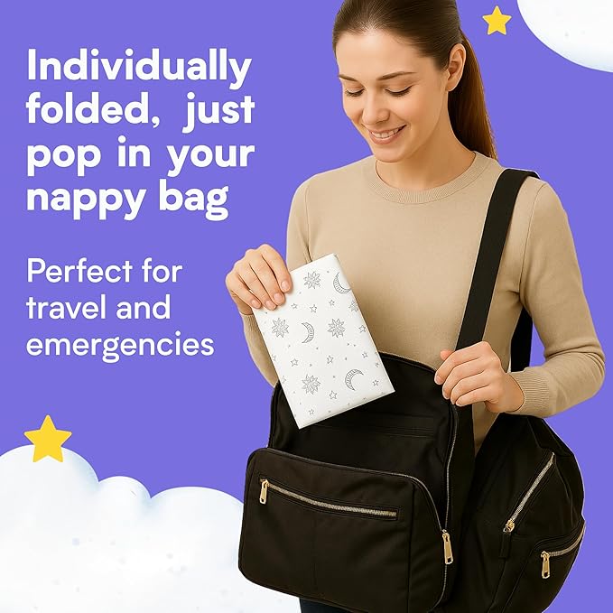 Eli with Love Disposable Baby Changing Pads - Soft, Waterproof & Leakproof Liners Absorbent Underpads - Large Travel Size Diaper Changing Mat for Home, Car, Diaper Bag - (20 Pack, Boho)