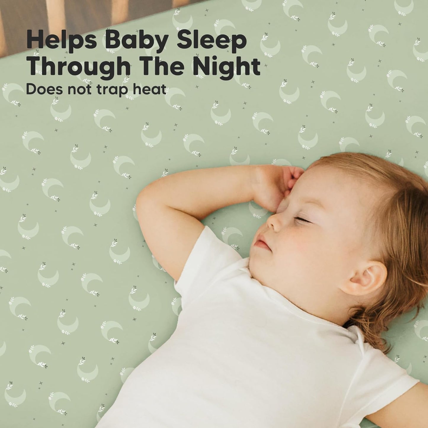 2-Pack Mini Crib Sheets Fitted - 38x26 Pack N Play Sheets for Pack and Play Mattress, Organic Cotton, Soft & Breathable Playard Bedding, Neutral Mini Toddler Bed Cover for Boys, Girls (Lunaris)