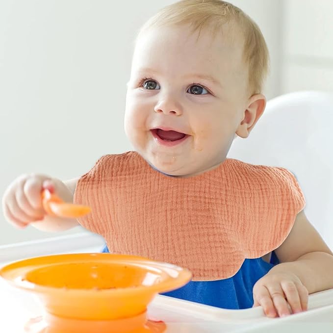 Baby Bibs Muslin Bibs 8 Pack for Drooling and Teething for Unisex Girls Boys