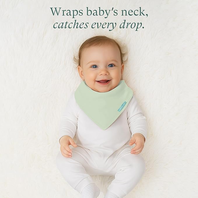 PurComfy SuperSoft Baby Bibs, Premium Bamboo Bandana Drool Bibs for Infant Boys & Girls, Adjustable Snap Bibs, 6-Pack
